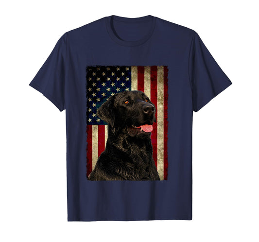 Black Labrador Lab Long Sleeve Shirt Gift USA Flag Lab Owner
