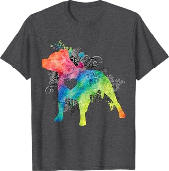 Pitbull Love Watercolor Zen T-Shirt - Pit bull Tee Shirt T-Shirt
