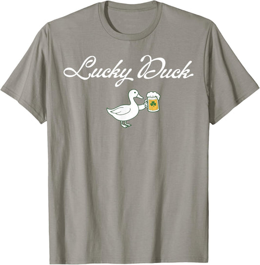 St Patrick's Day Lucky Duck Saint Paddy's Day Irish Beer T-Shirt T-Shirt - T-Shirt | Sand