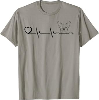 Chihuahua Heartbeat Dog Breed Chihuahua Heart Men Women Kids T-Shirt