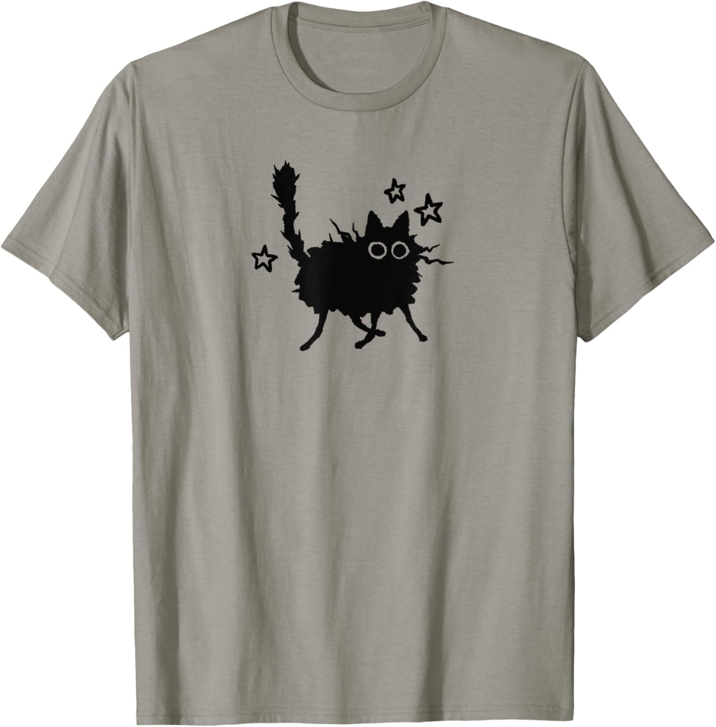 Y2K 90s Funny Scary Cat Tomcat is Scared under Starry T-Shirt
