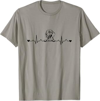 Cute Viszla Dog Heartbeat Pulse ECG T-Shirt for Men Women Girls Kids