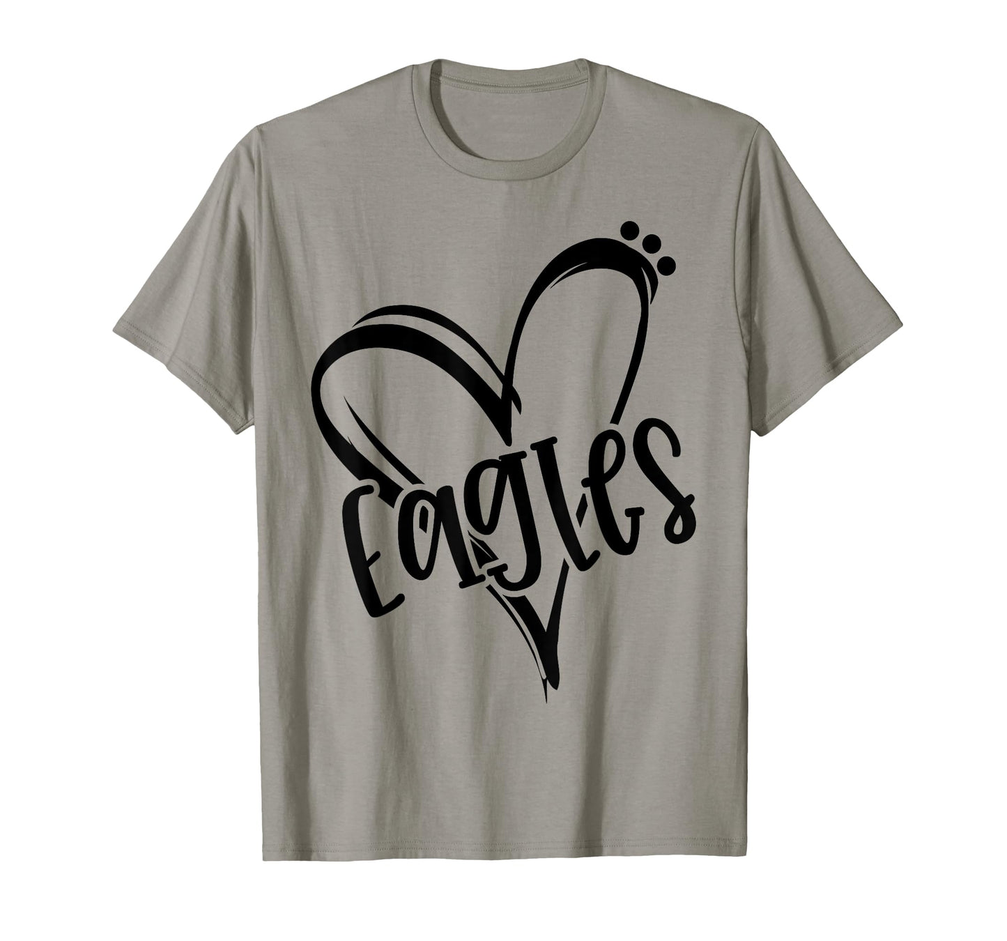 Eagles School Sports Fan Team Spirit Heart Graphic Tee T-Shirt