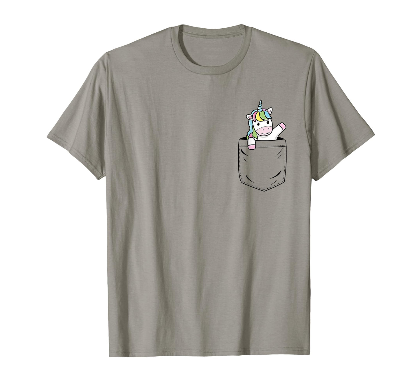 Unicorn Lovers Cute Funny Unicorn In Pocket T-Shirt