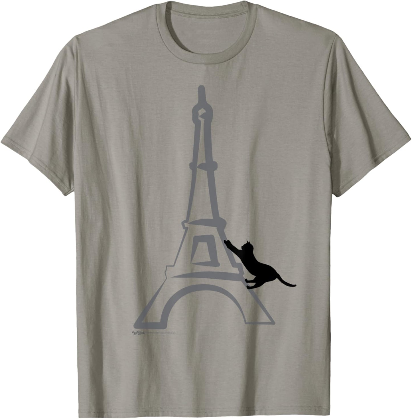 French France Paris Flag Eiffel Tower Cat T Shirt T-Shirt