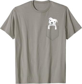 Pocket Pitbull White Puppy Cute T-Shirt T-Shirt