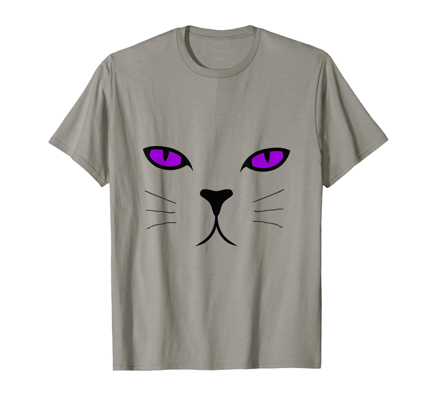Giant Cat Face Purple Eyes Halloween Costume Shirt Men Women Kids T-Shirt