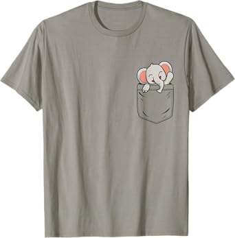 Elephant Lovers Cute Funny Elephant In Pocket T-Shirt