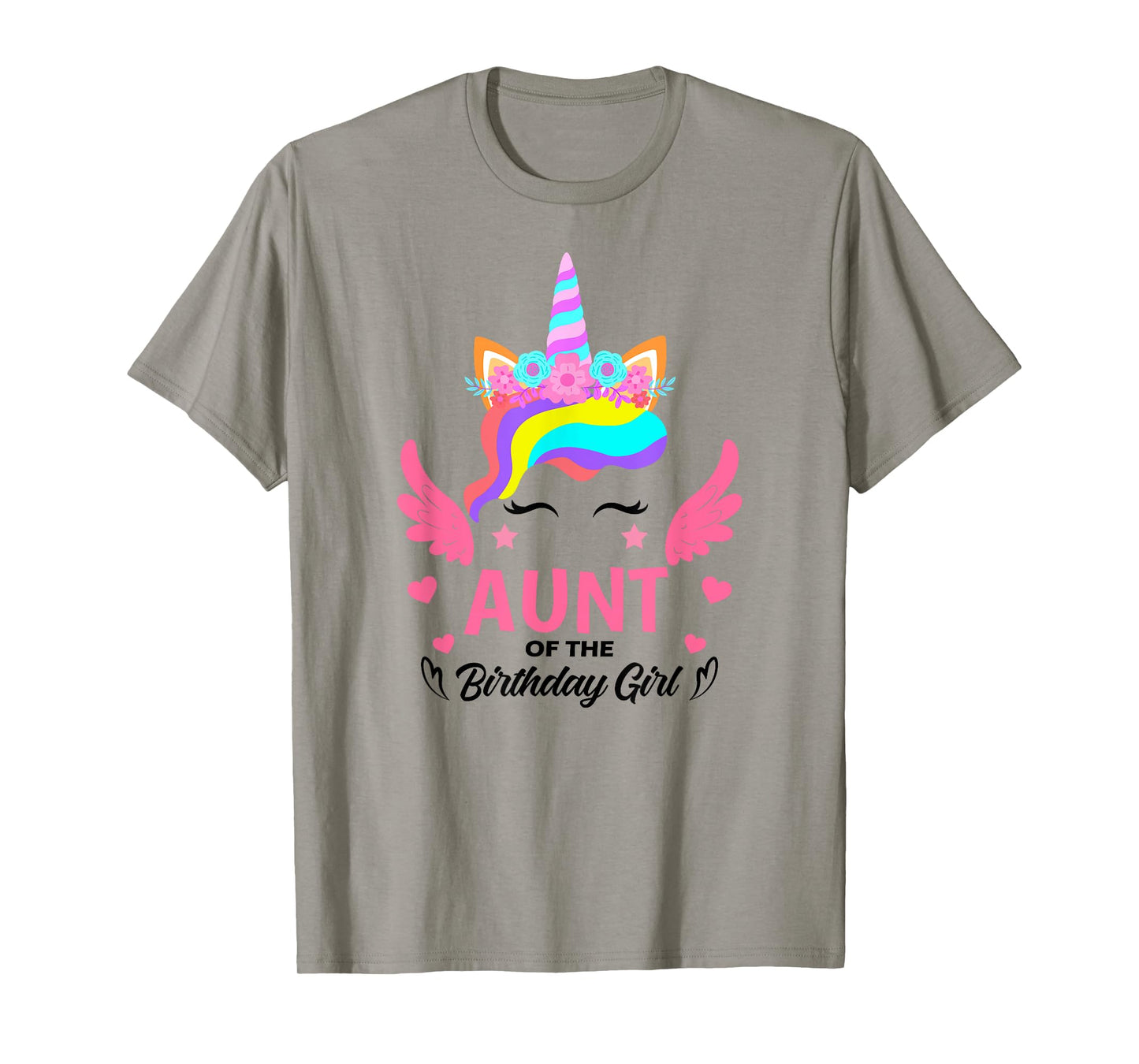 Aunt of The Birthday for Girl Auntie Unicorn First Birthday T-Shirt