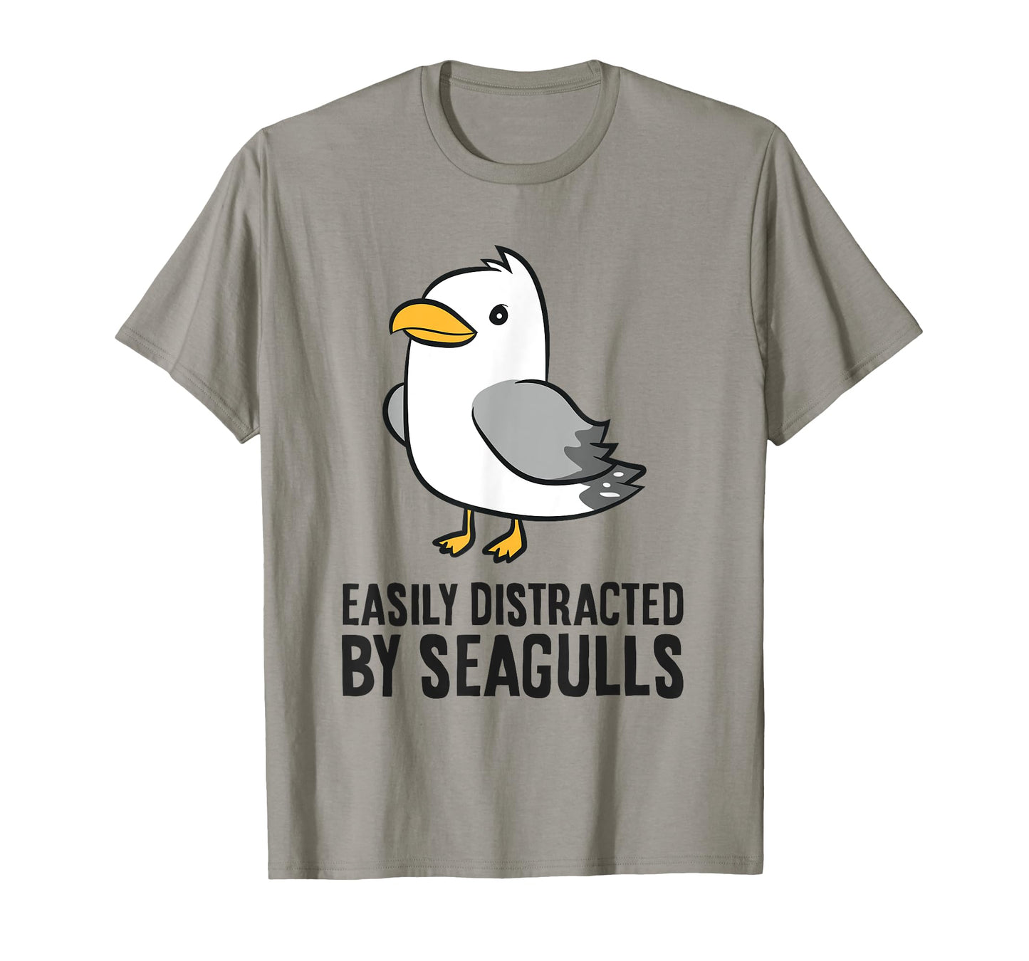 Easily Distracted By Seagulls Funny Seagull Lover T-Shirt