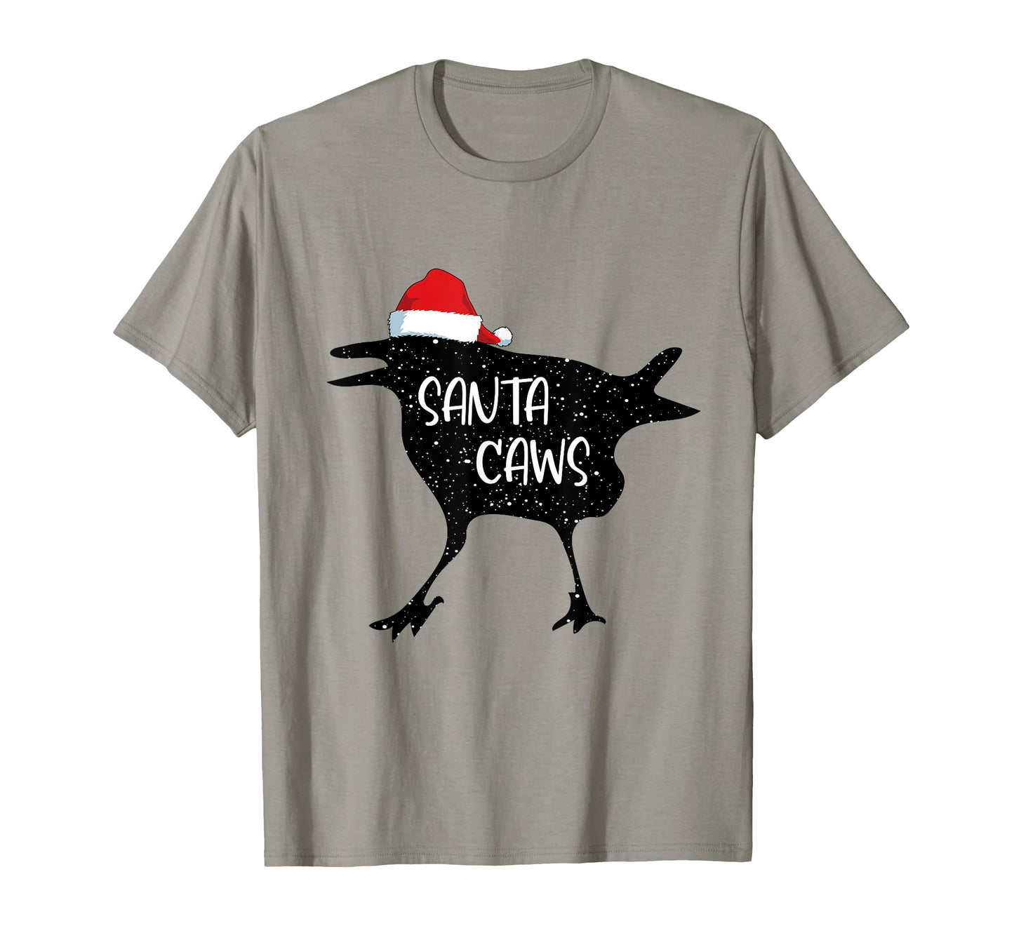 Crow Santa Christmas Santa Caws Funny Bird Pajamas Xmas T-Shirt