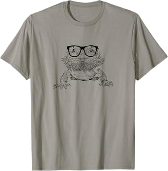 The Pawster Bearded Dragon Nerdy Glasses Animal T-Shirt