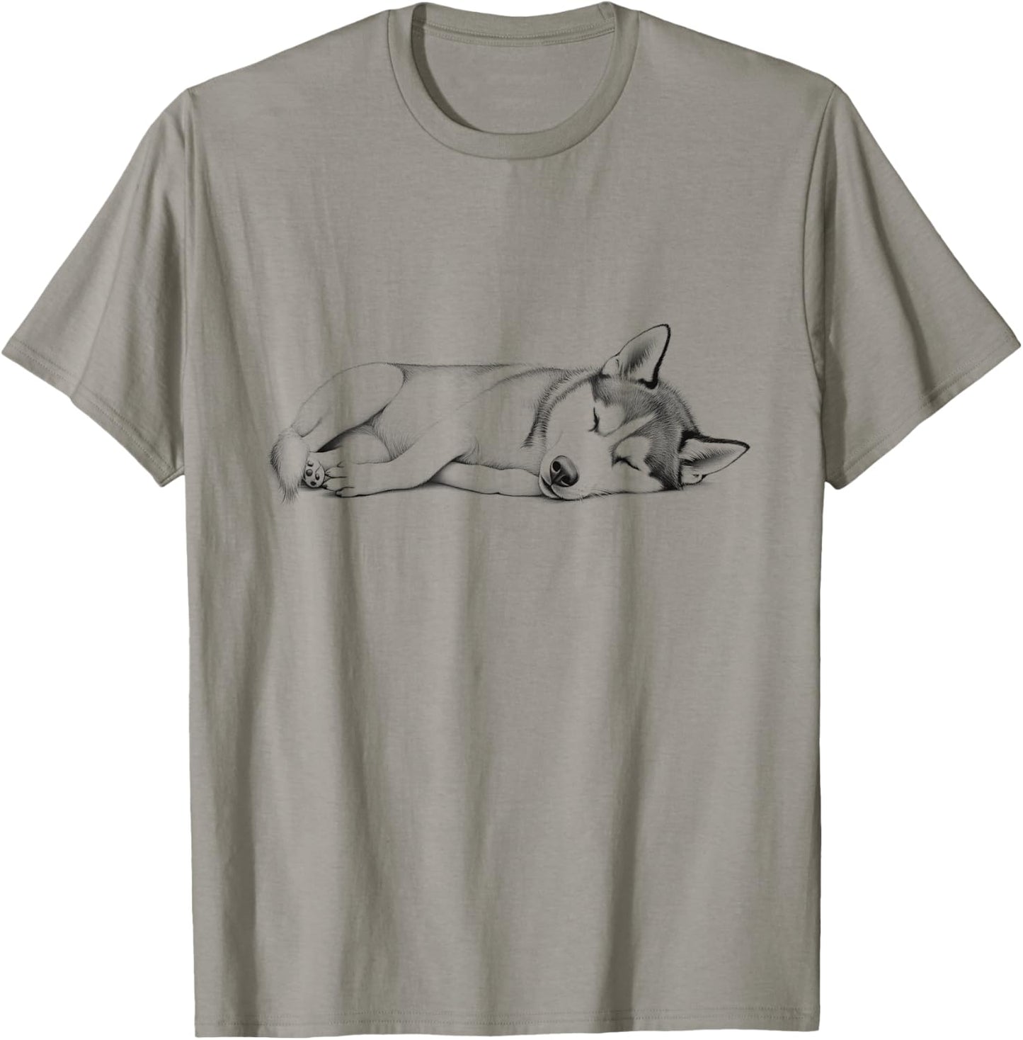 Siberian Husky Sleeping Dog Design Idea T-Shirt