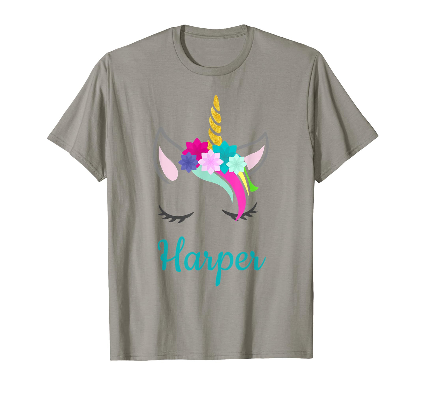 Harper Rainbow Unicorn Name T-Shirt