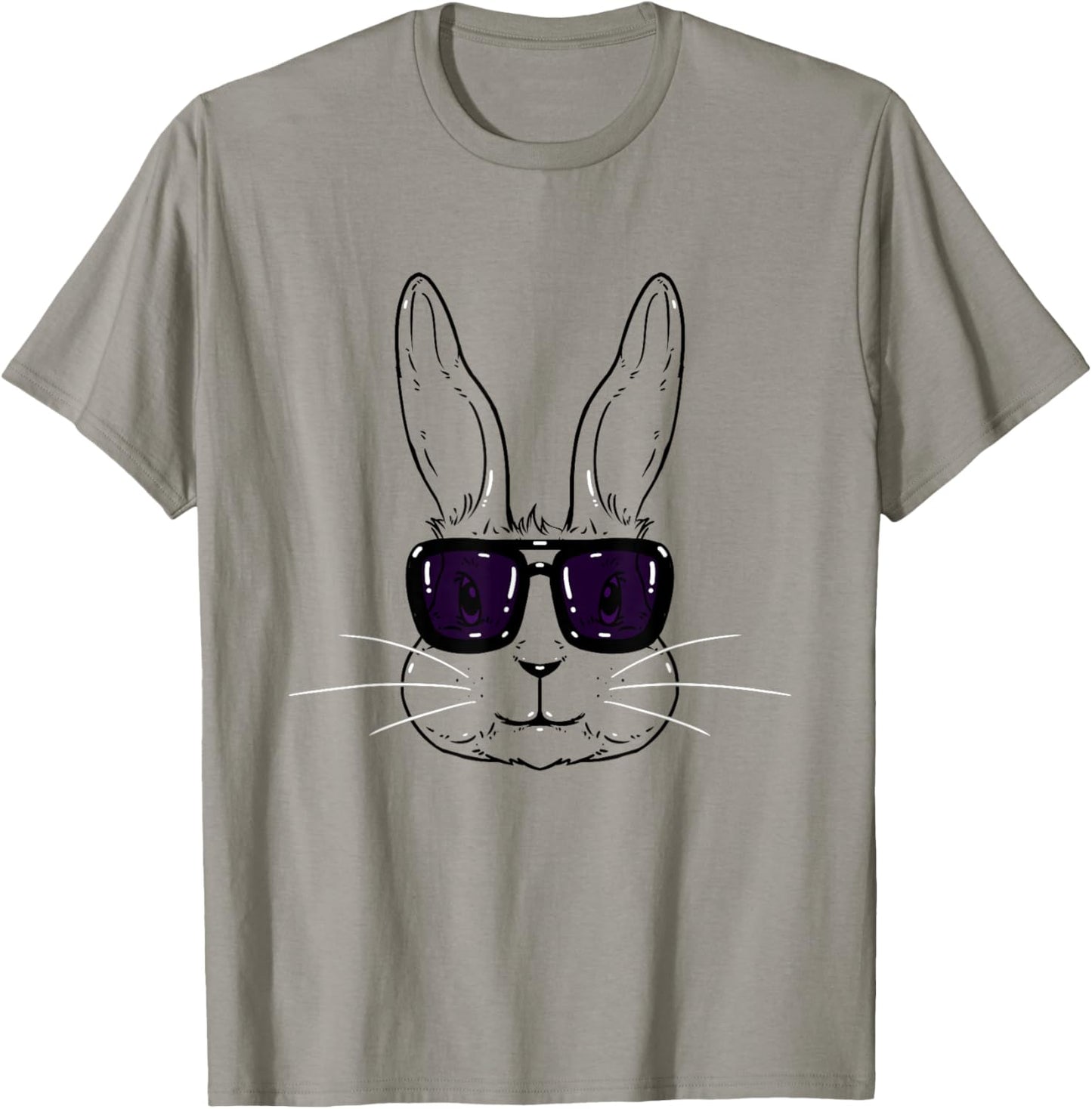 Happy Easter Day Gift Shop Bunny Face With Sunglasses Easter Day For Boys Men Kids T-Shirt, Grey