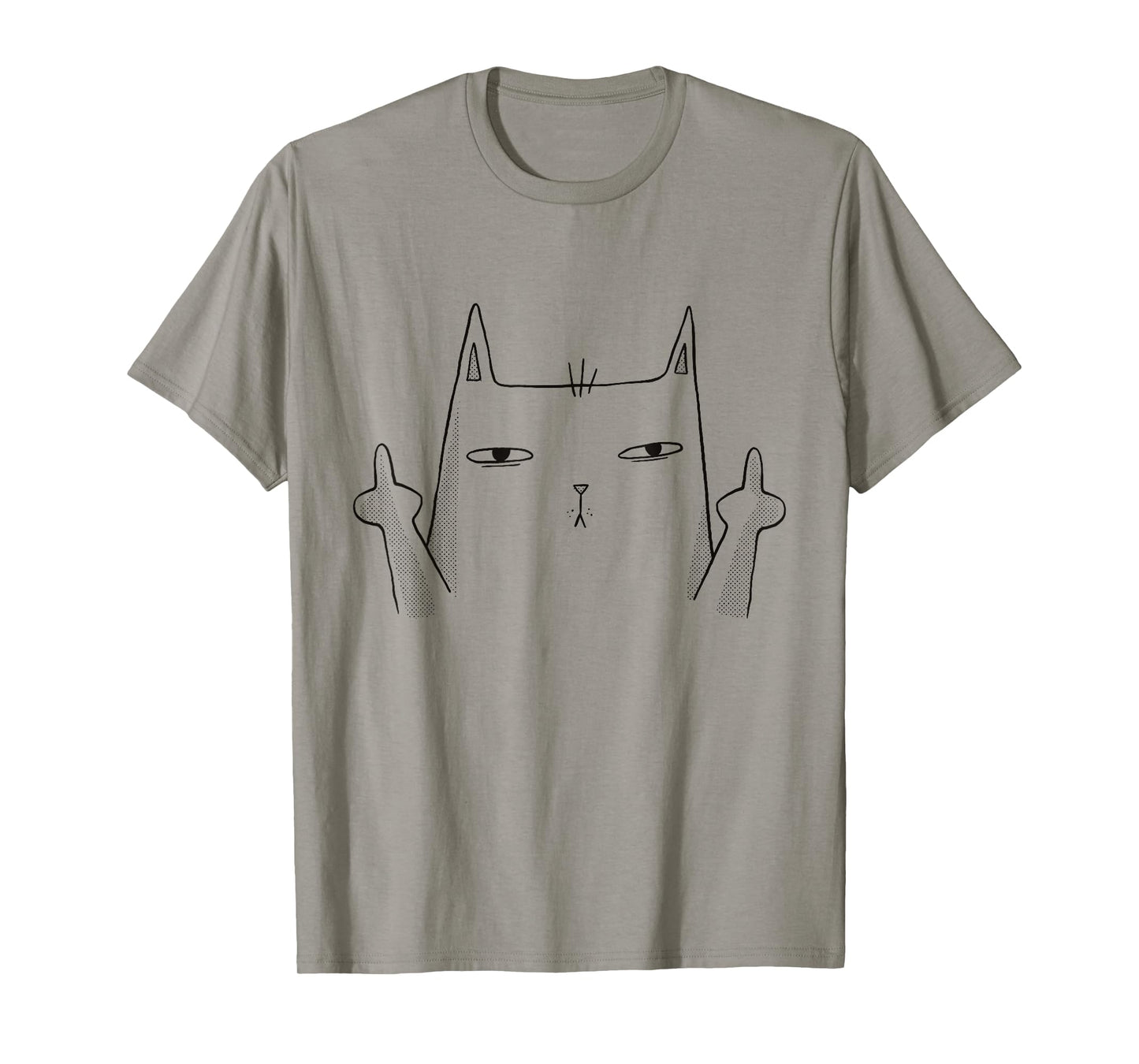 Middle Finger Cat Flip Bird GFY Meme Joke Funny Cat T-Shirt for Men Women
