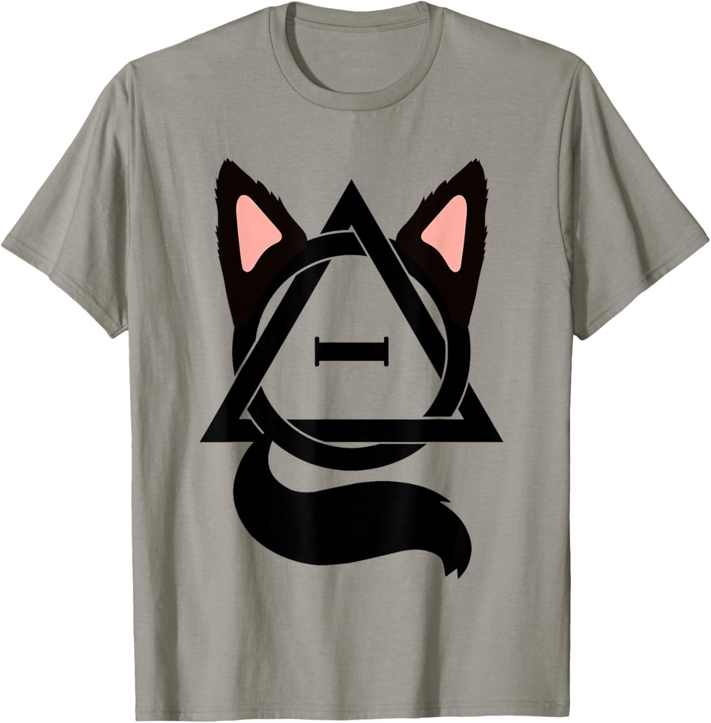 Unique Therian Gifts for Theta Delta Cat Lovers Unisex-Adult Therian Cat T-Shirt Grey Small Classic Fit Polyester 100% Short Sleeve T-Shirt