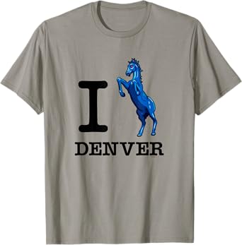 I Love Denver T-Shirt Blucifer Evil Blue Horse Tee Shirt T-Shirt