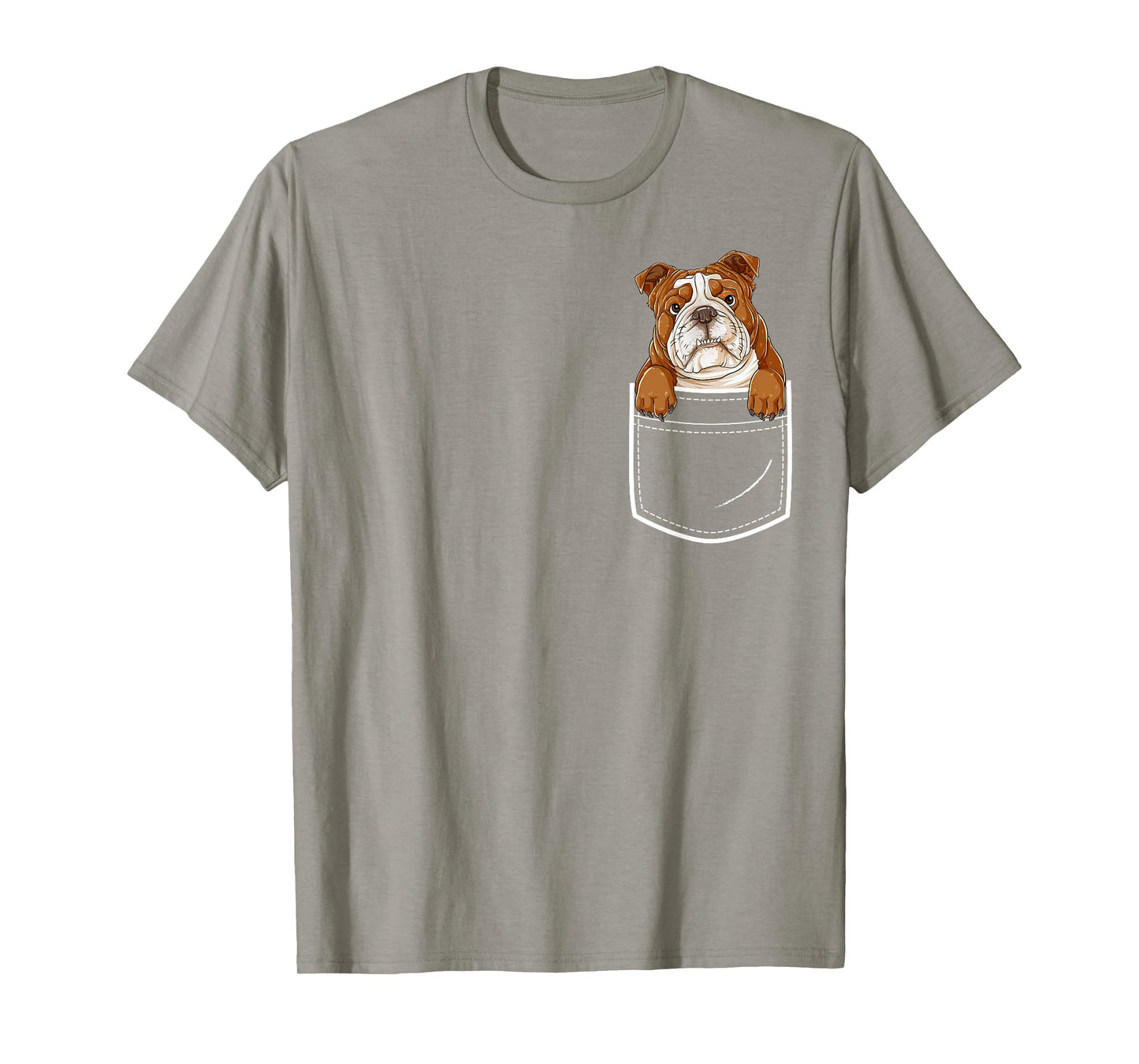 English Bulldog in Your Front Pocket T Shirt Dog Animals Tee T-Shirt for Men Women Kids