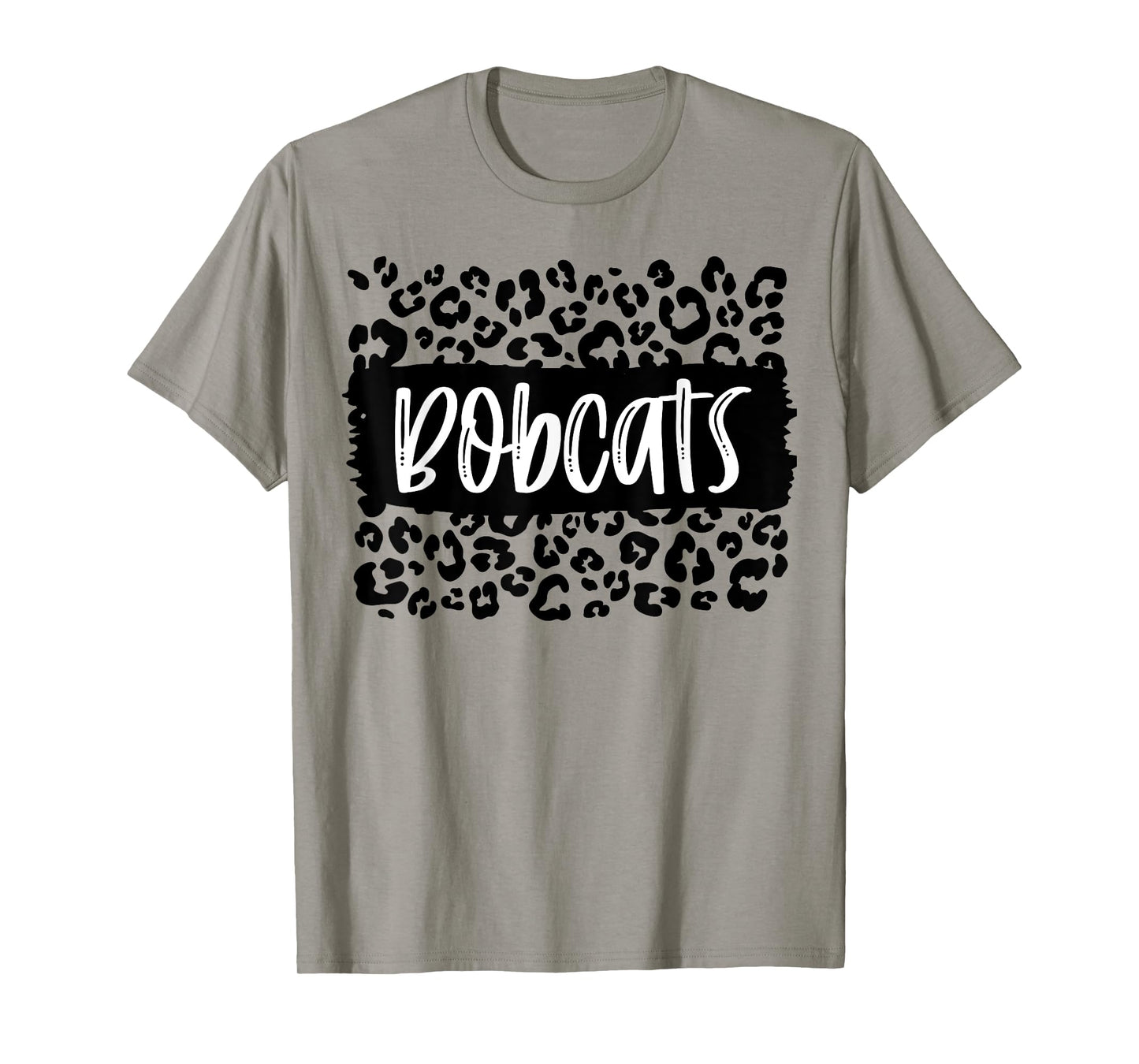 Bobcats Team Mascot School Spirit Game Night Leopard Print T-Shirt