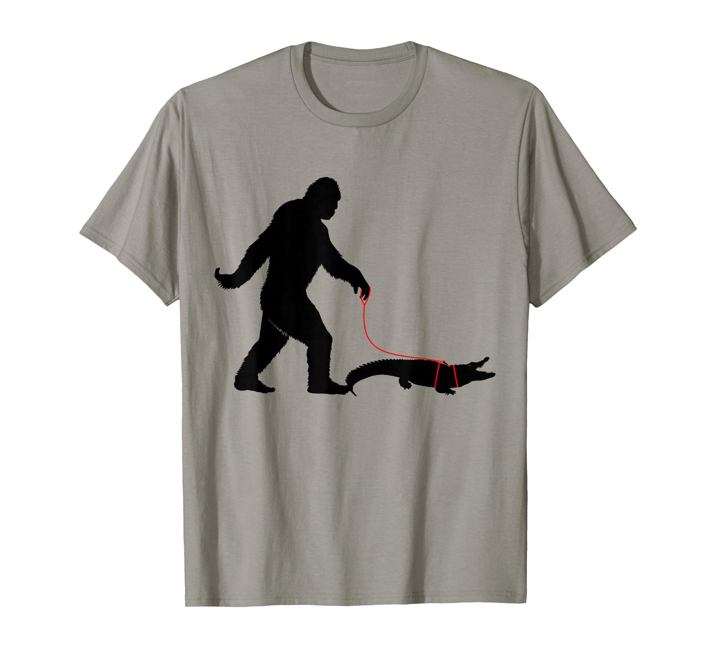 Bigfoot Walking A Crocodile Funny Alligator Animal Lovers T-Shirt