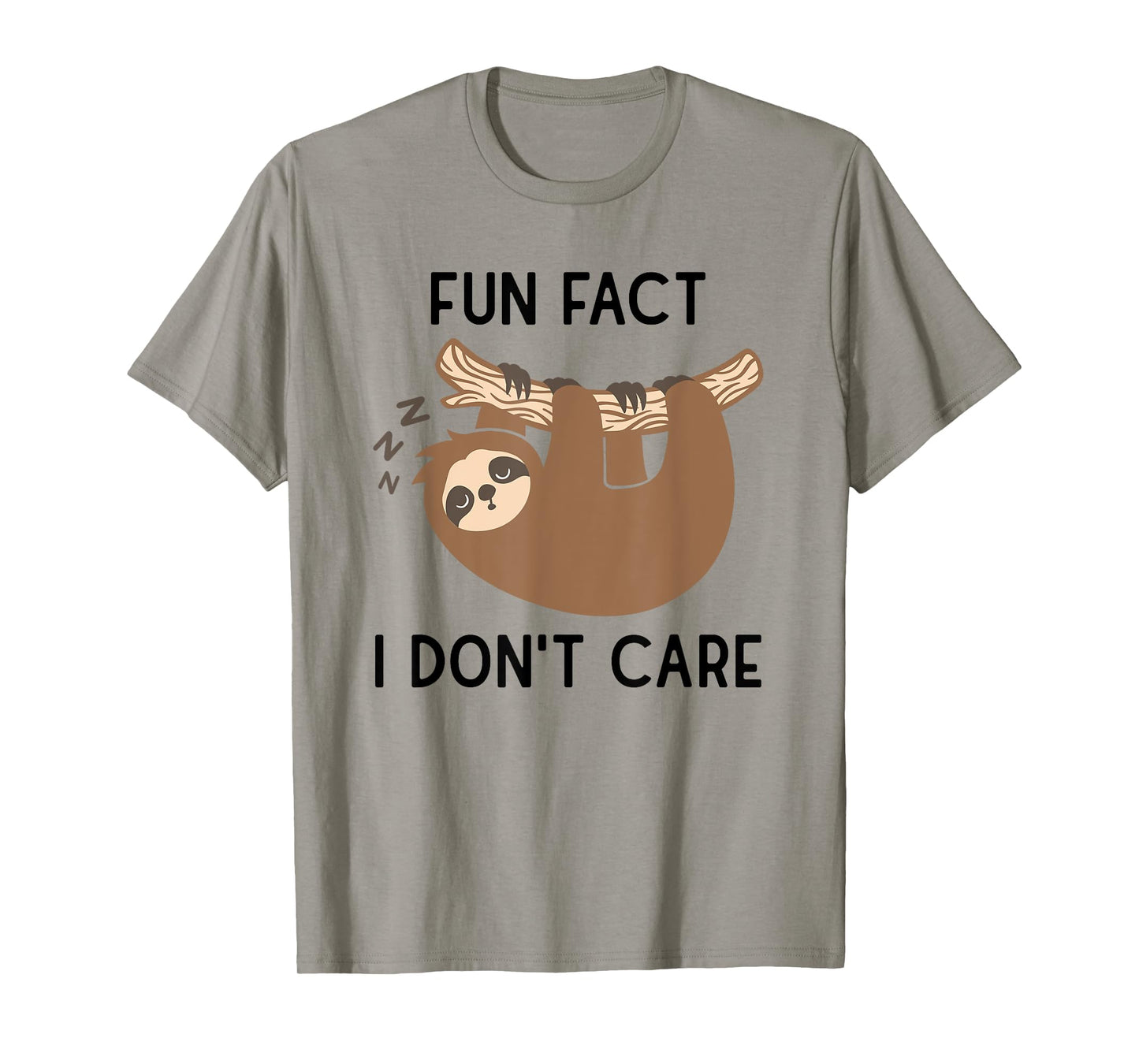 Fun fact i don't care Funny Sloth Saying T-Shirt