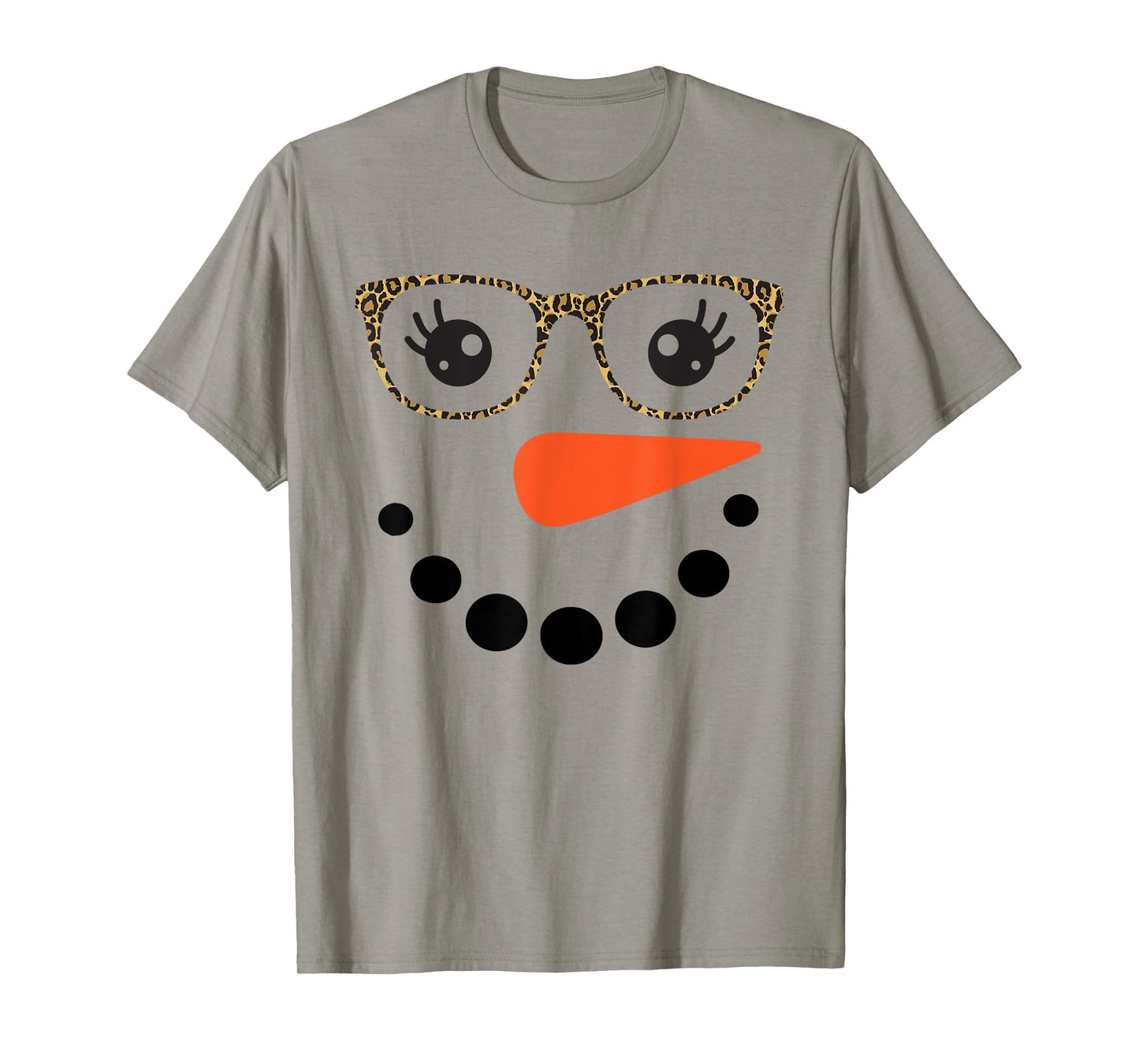 Girl Snowman Face Eyelashes Christmas Snowman Costume Women T-Shirt