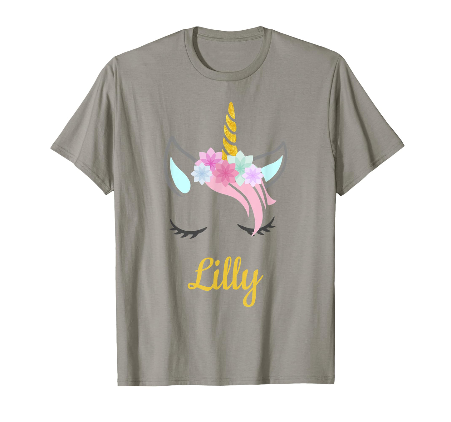 Lilly White Unicorn Name T-Shirt