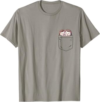 Hedgehog Lovers Cute Funny Hedgehog In Pocket T-Shirt, Small, Grey