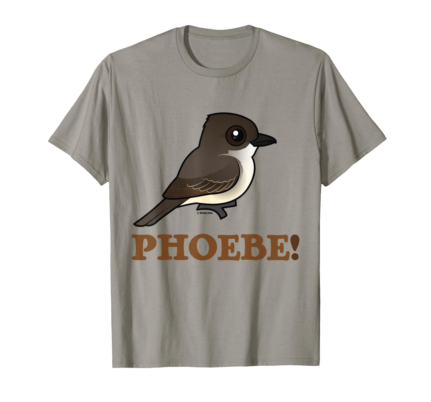 Cute Cartoon Eastern Phoebe Bird Gift Idea from Birdorable T-Shirt