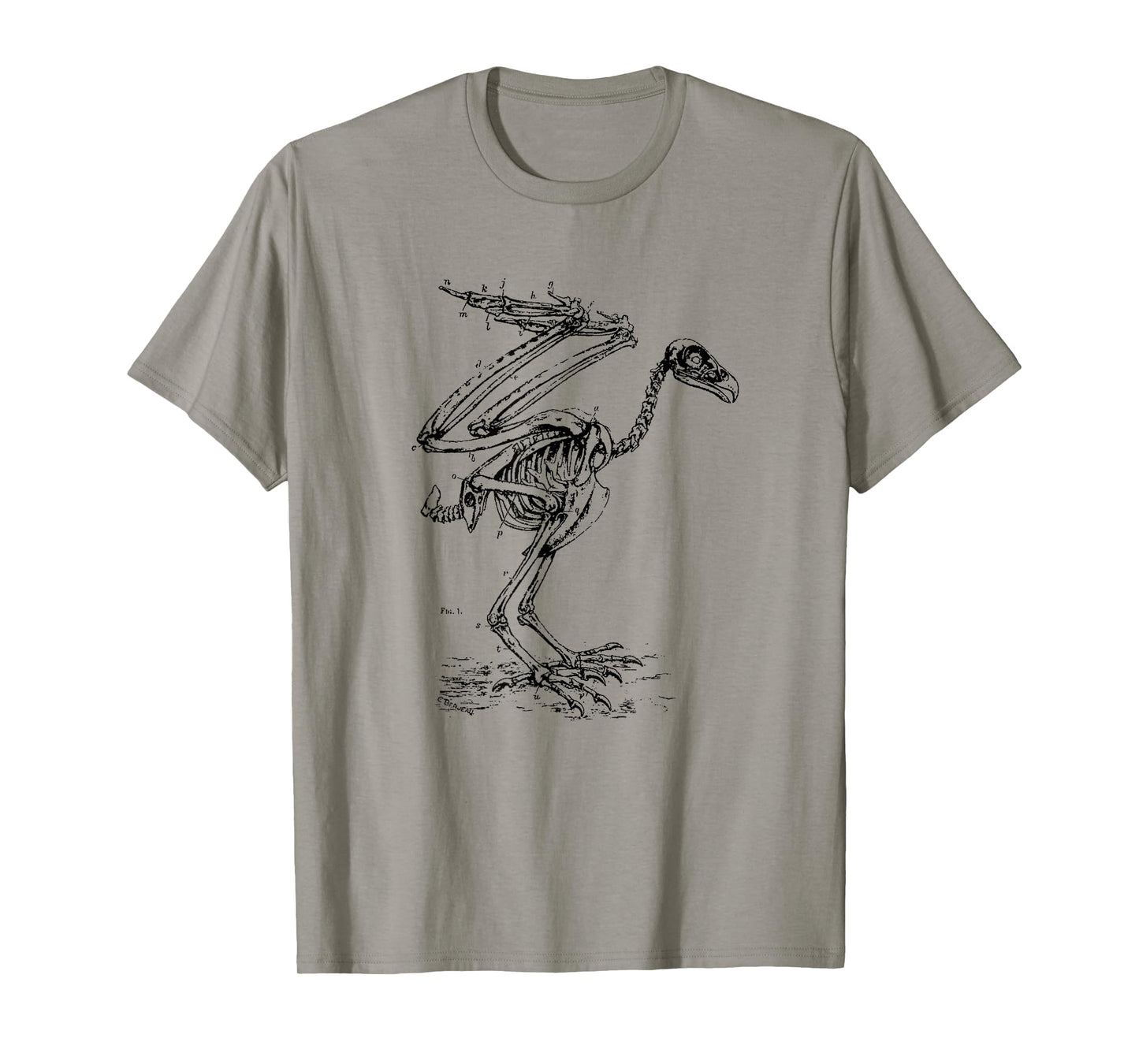 Vintage Eagle Skeleton - Scientific Diagram Bird Skull T-Shirt