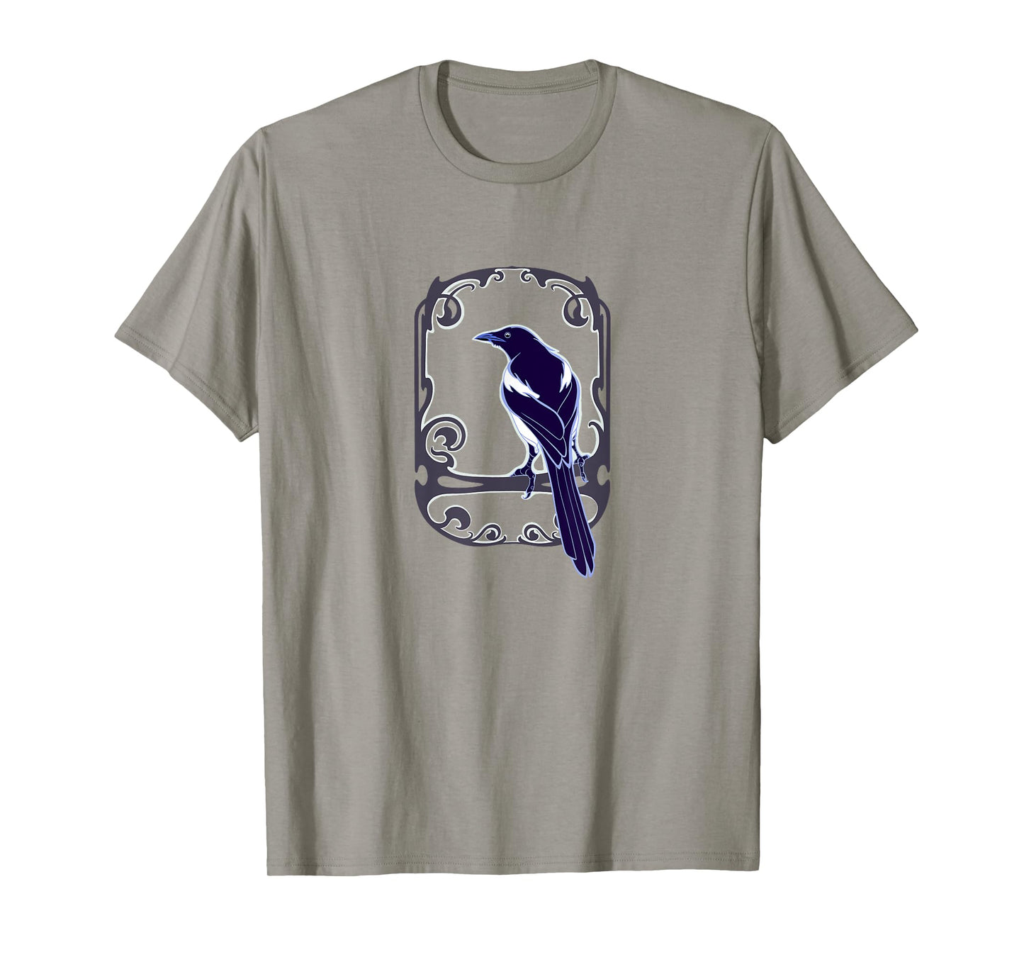 Gothic and Nouveau style Magpie bird, for ornithology lovers T-Shirt