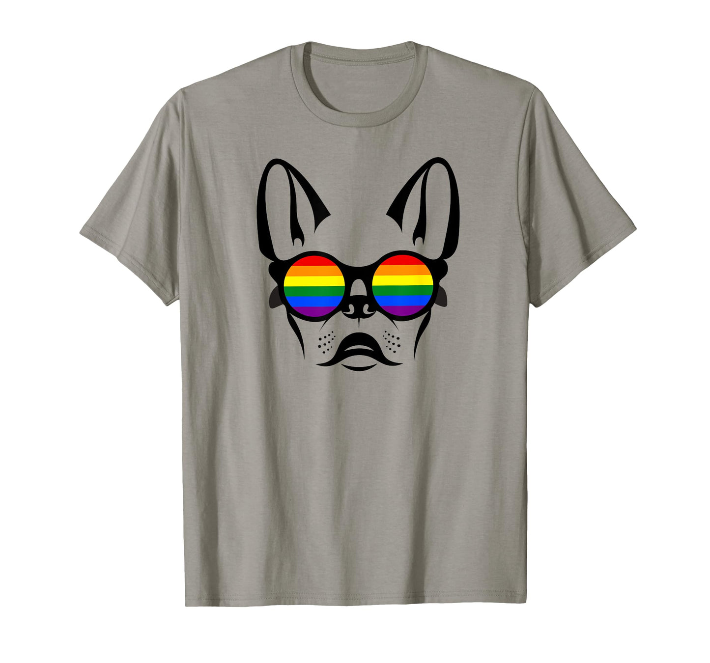 Gay French bulldog with rainbow pride sunglasses Men Women T-Shirt