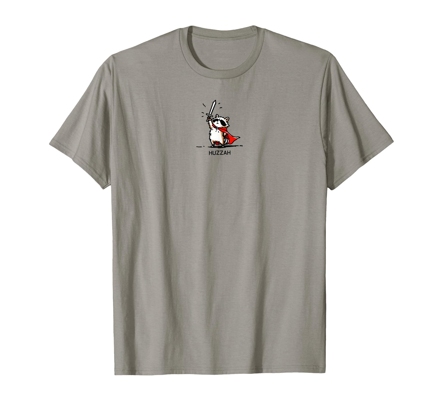 Huzzah Raccoon Knight Funny Sword Meme Quote T-Shirt