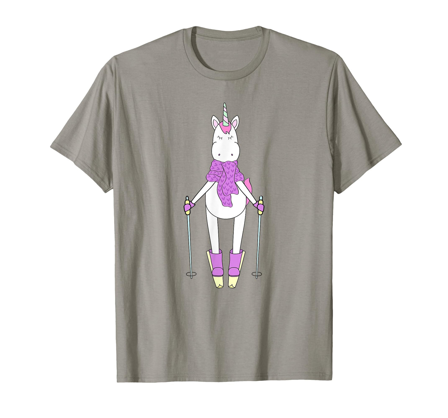 Cute Unique & Funny Unicorn & Skiing Art T-Shirt & Gift T-Shirt