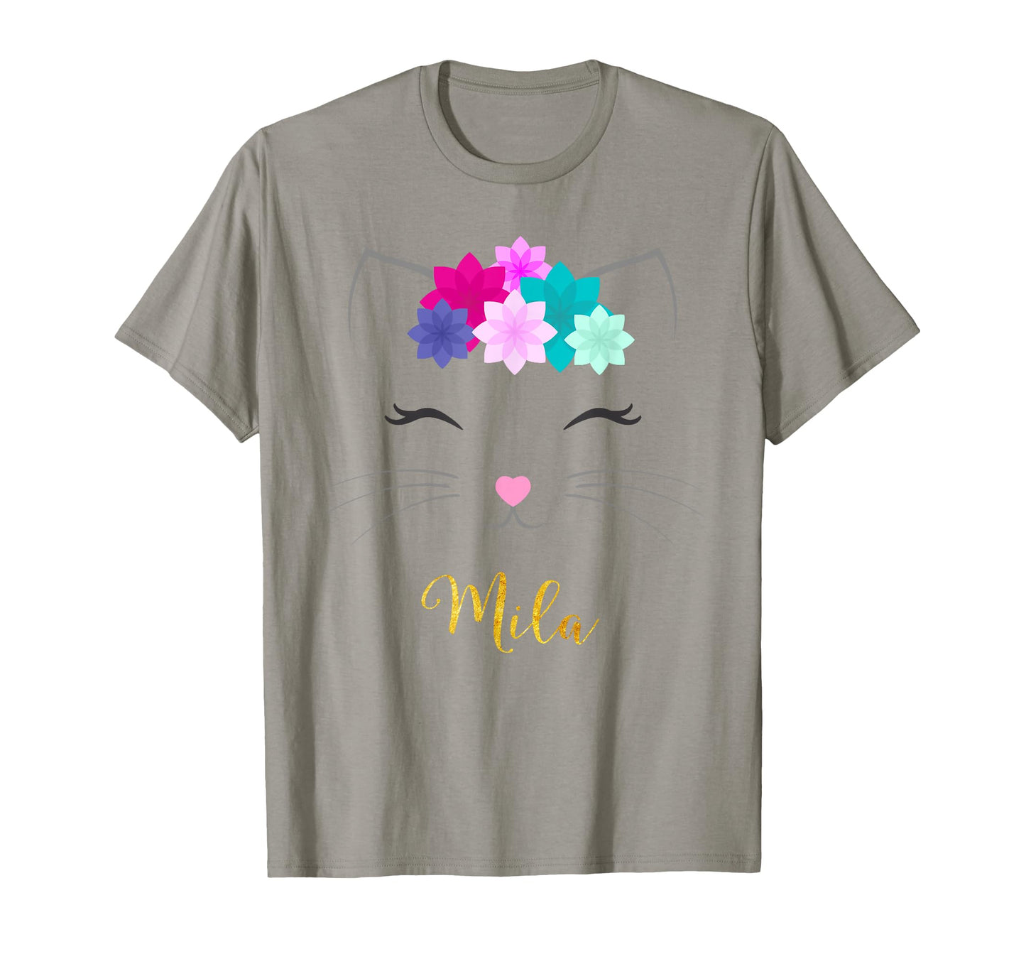 Mila Name Gift Personalized Kitty Cat T-Shirt