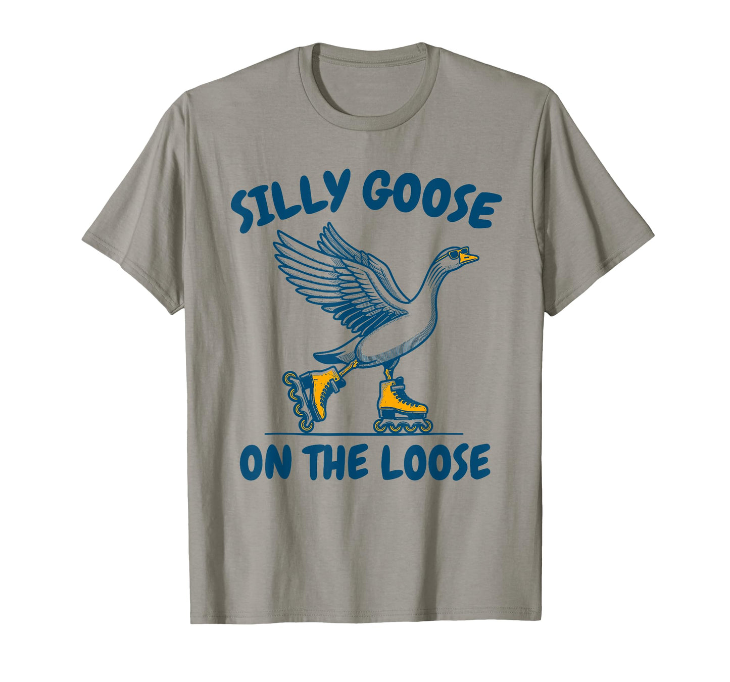 Funny Goose On The Escape Funny Animal Joke Retro Goose T-Shirt