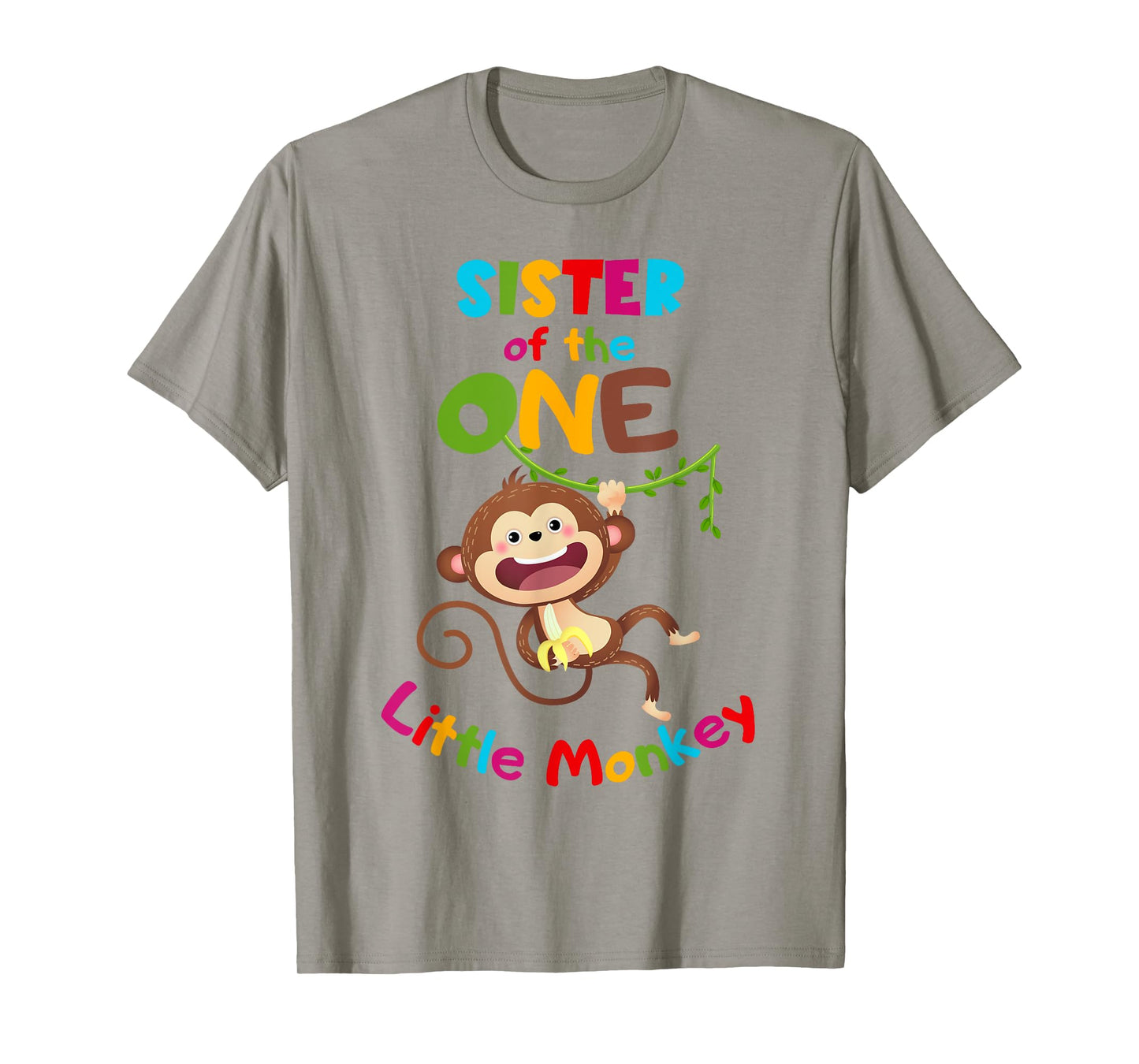 Sister ONE Little Monkey Jungle Theme 1st Birthday T-Shirt