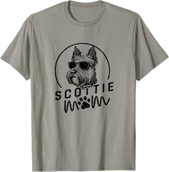 Scottie Dog Mom Face Gifts for Women Funny Dog Dad Christmas T-Shirt