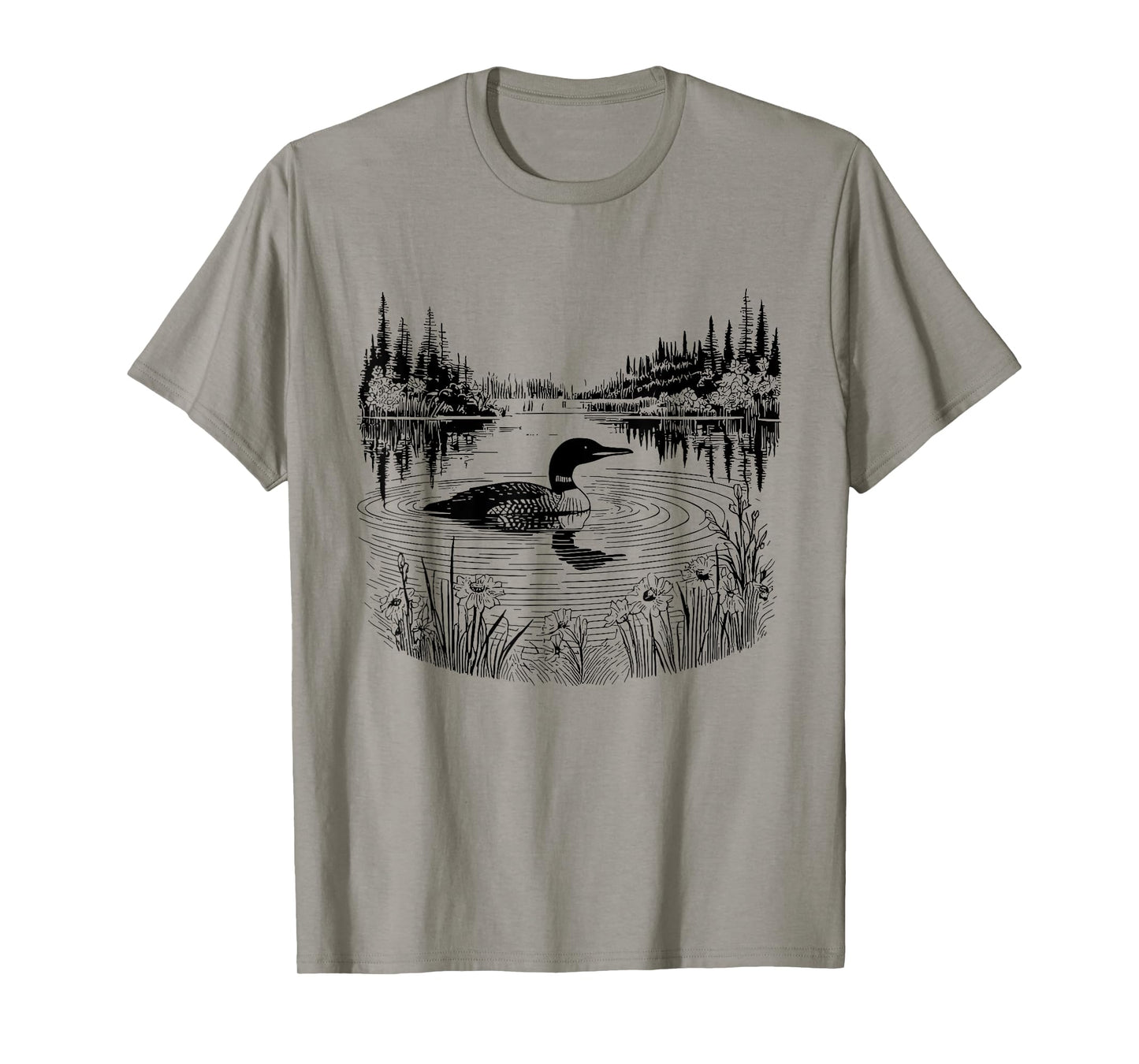 Loon in the Wilderness Birding Bird Watching Bird Lover T-Shirt