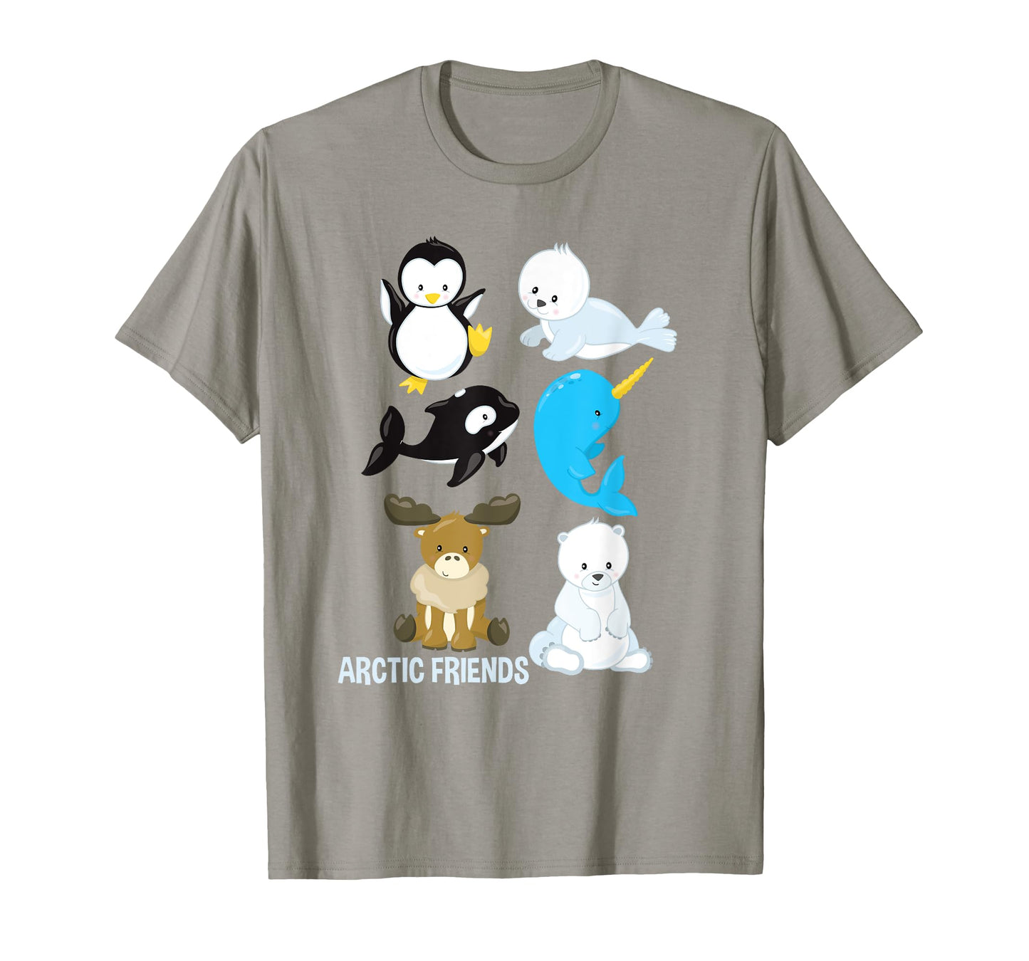 Arctic Animals Penguin Seal Whale Polar Bear Narwhal T-Shirt T-Shirt