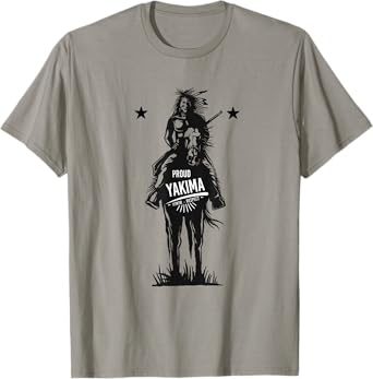Yakima American Indian Tribe Proud Warrior on Horse T-Shirt