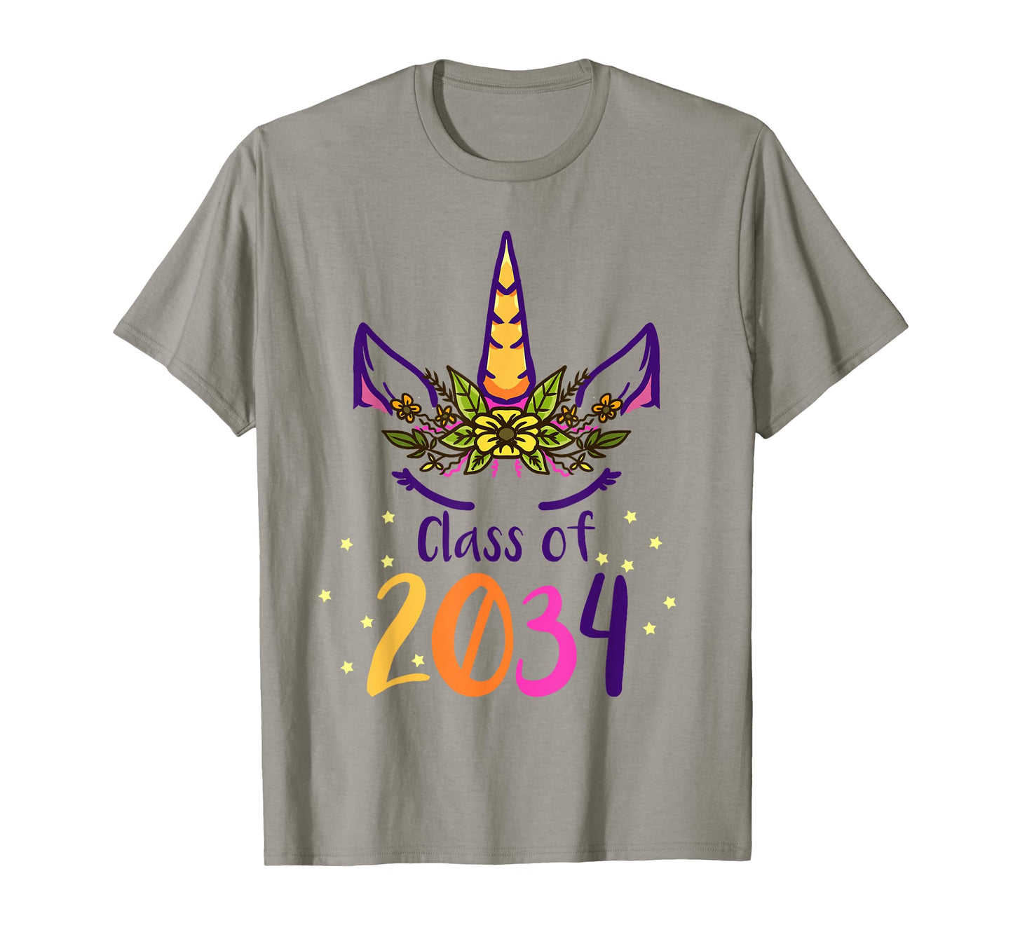 Unicorn Class Of 2034 Grow With Me Kindergarten Girls Gift T-Shirt
