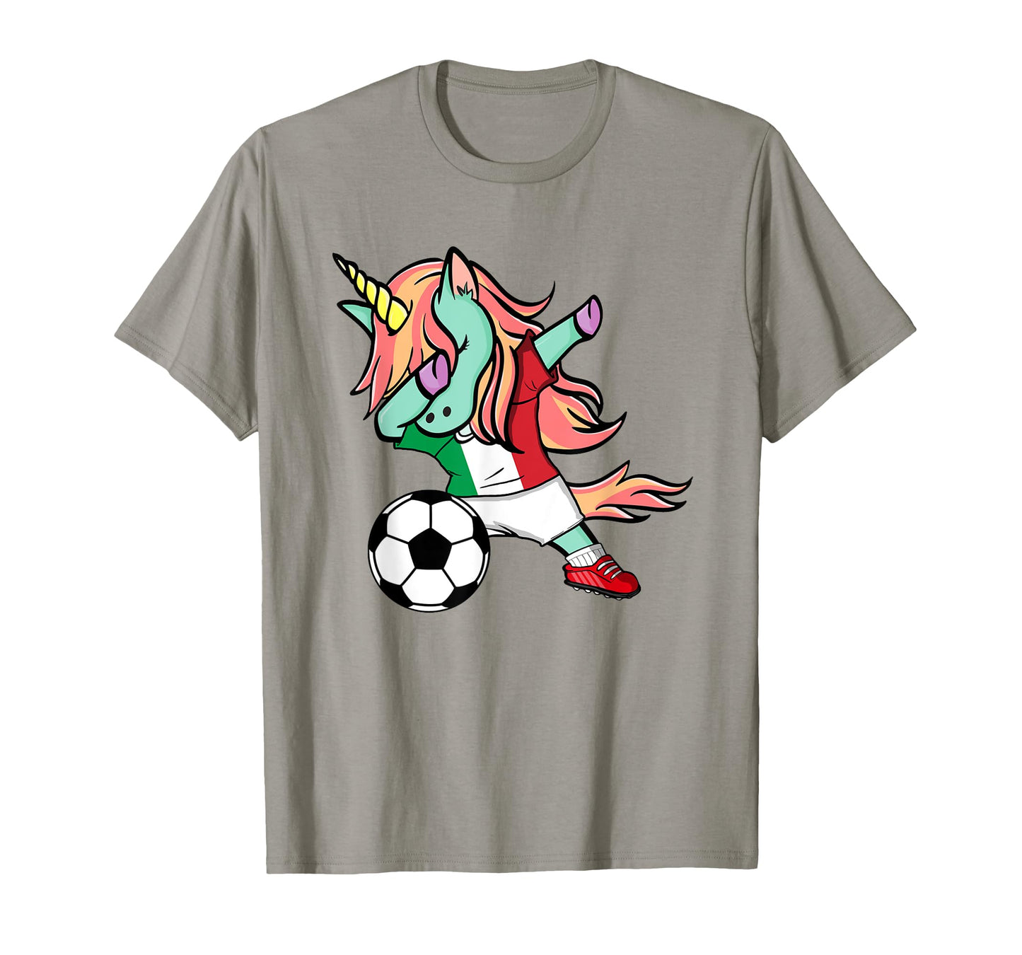 Dabbing Unicorn Italy Soccer Jersey Italian Football Lovers T-Shirt