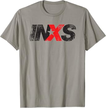 INXS – Distressed Logo On Grey T-Shirt