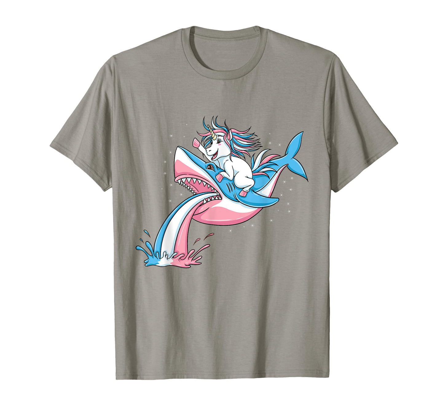 Unicorn Riding Trans Pride Shark Transgender T-Shirt