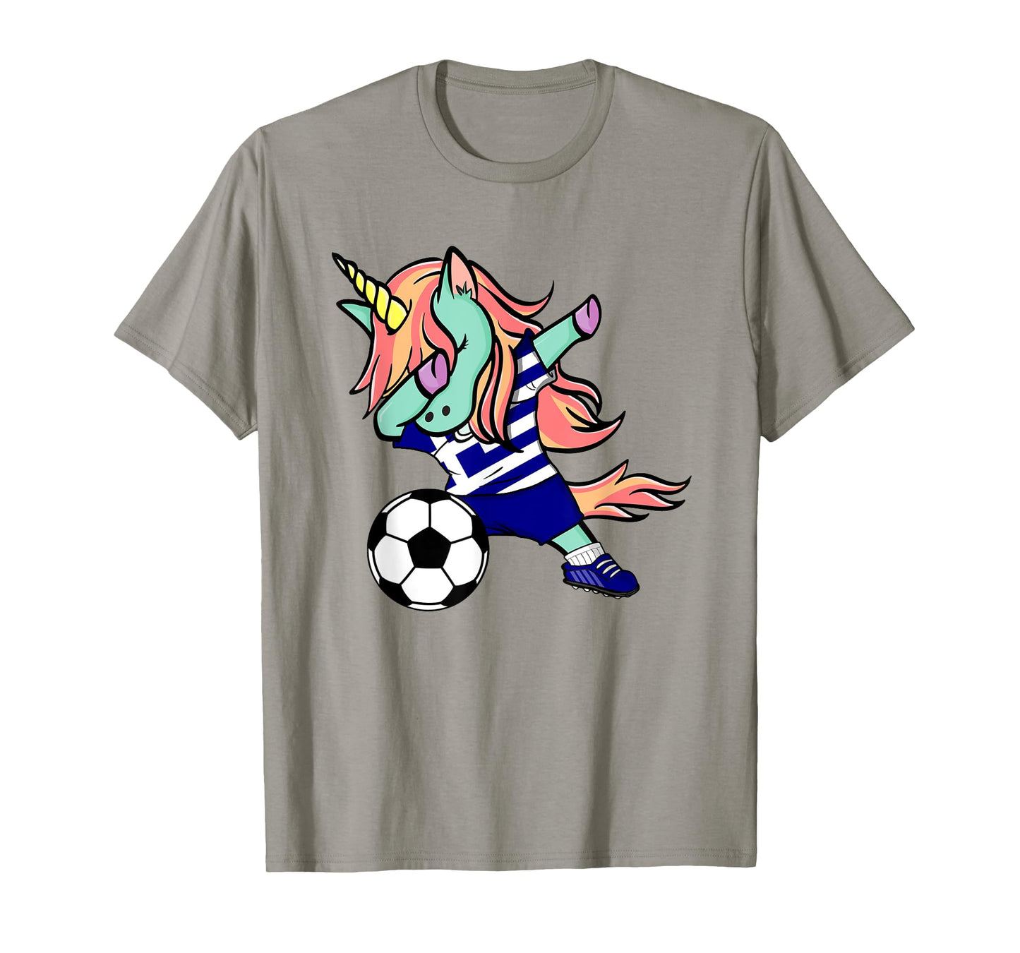 Dabbing Unicorn Soccer Greece Jersey Shirt Greek Football T-Shirt