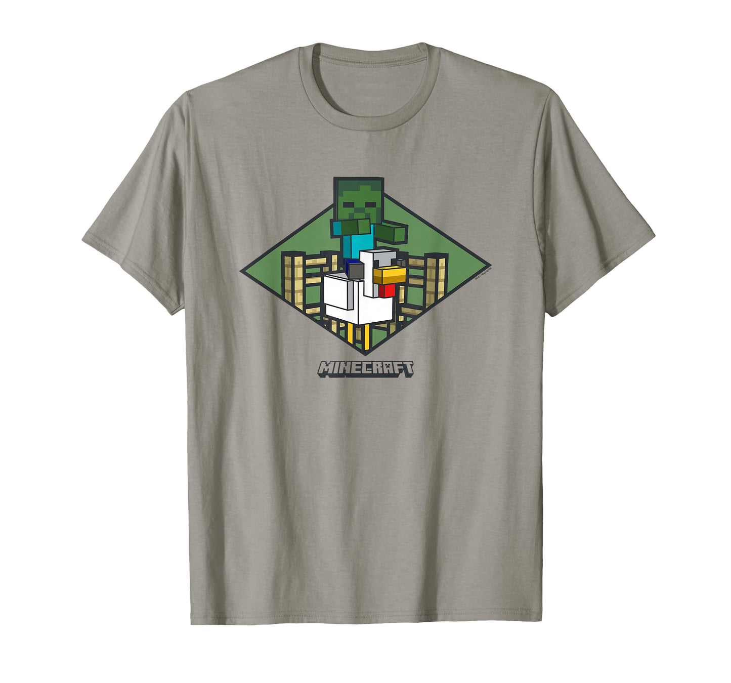 Minecraft Chicken Jockey Vintage Badge Logo T-Shirt