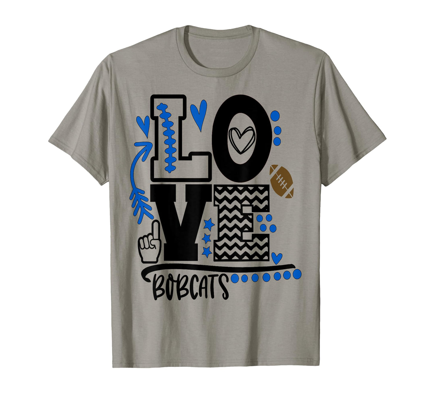 Football, bobcats, shirt, cats, mom, school spirit, t shirt T-Shirt