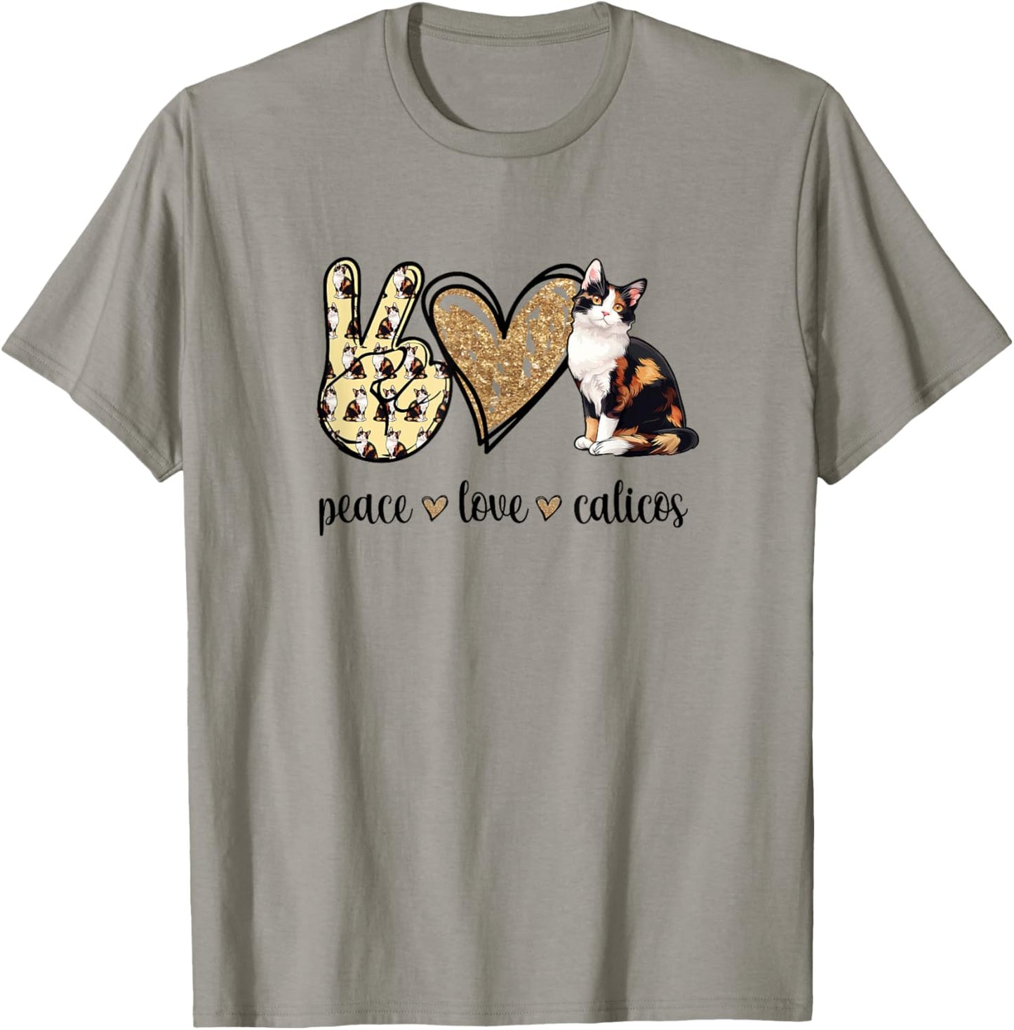 Peace Love Calico Cat Lover T-Shirt